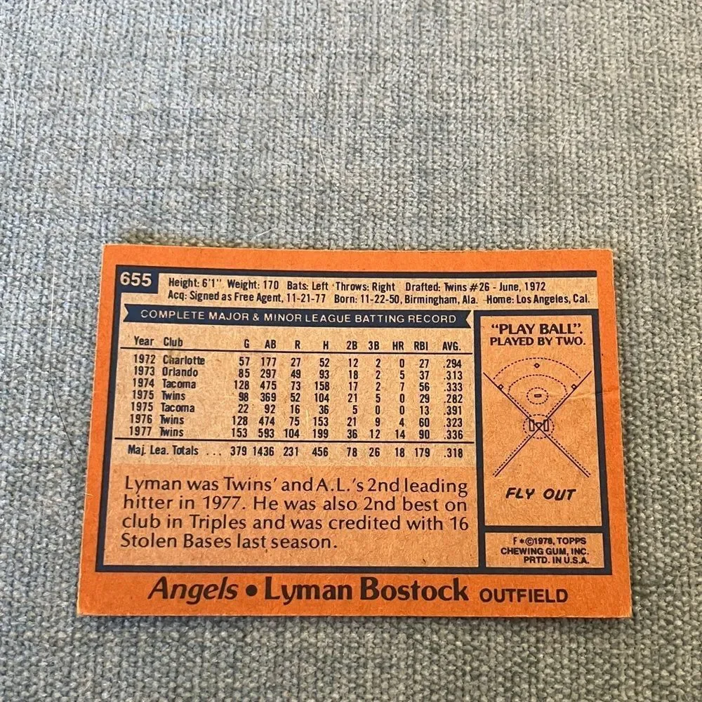 1978 Topps Anaheim Angels Baseball Card Trading Card